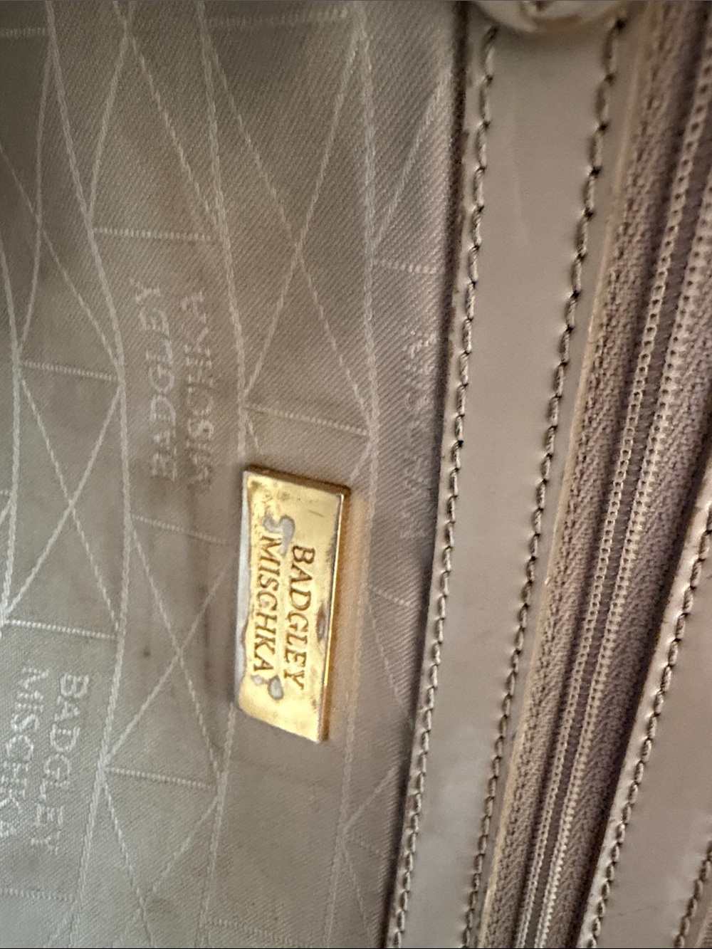 Badgley Mischka Burgundy Leather Shoulder Bag with Gold Accents - Picture 11 of 12
